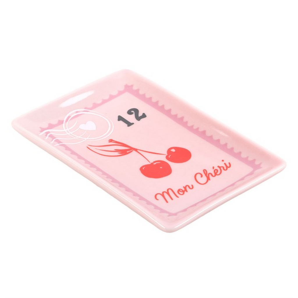 Cherry Postage Stamp Trinket Dish