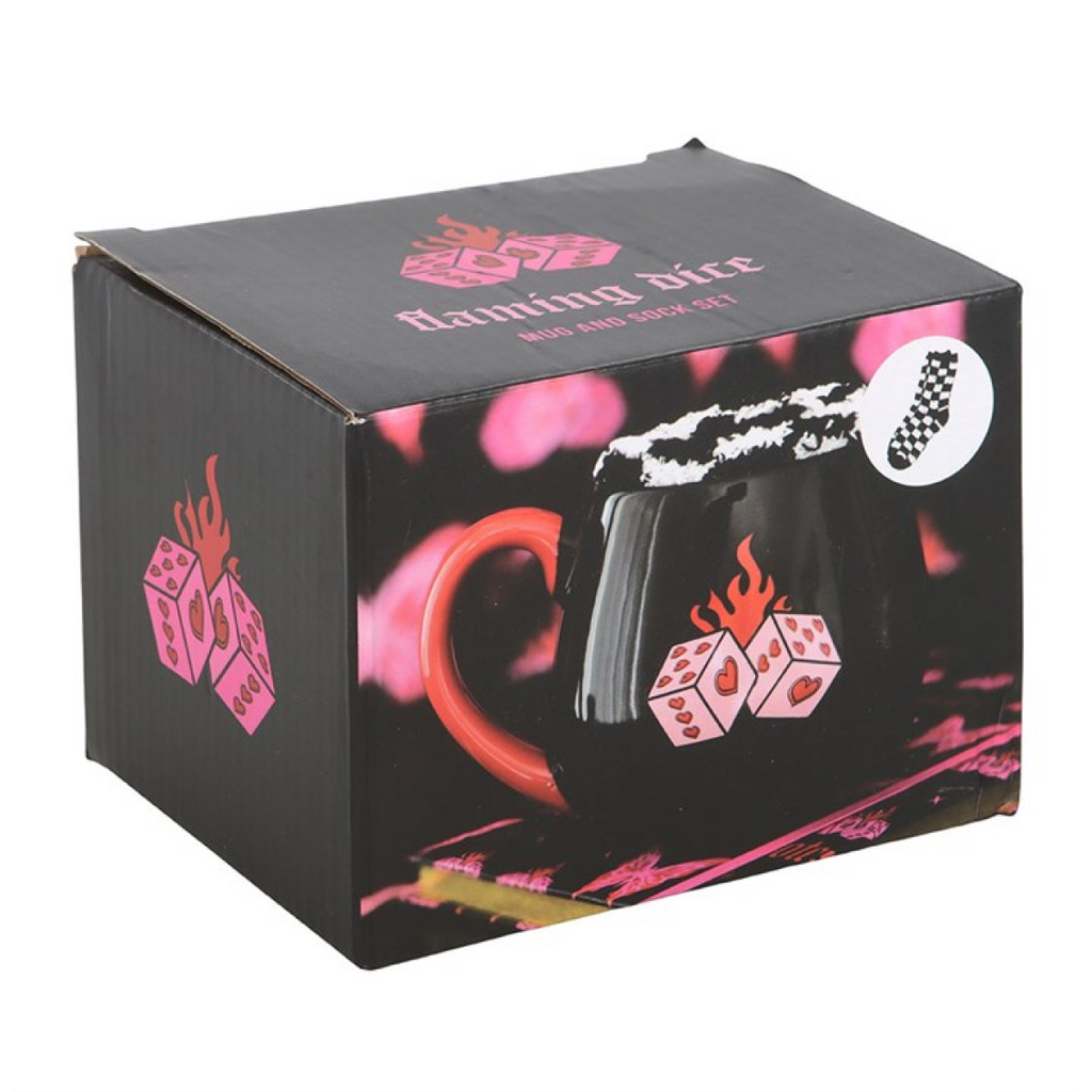 Black Dice Mug and Socks Set